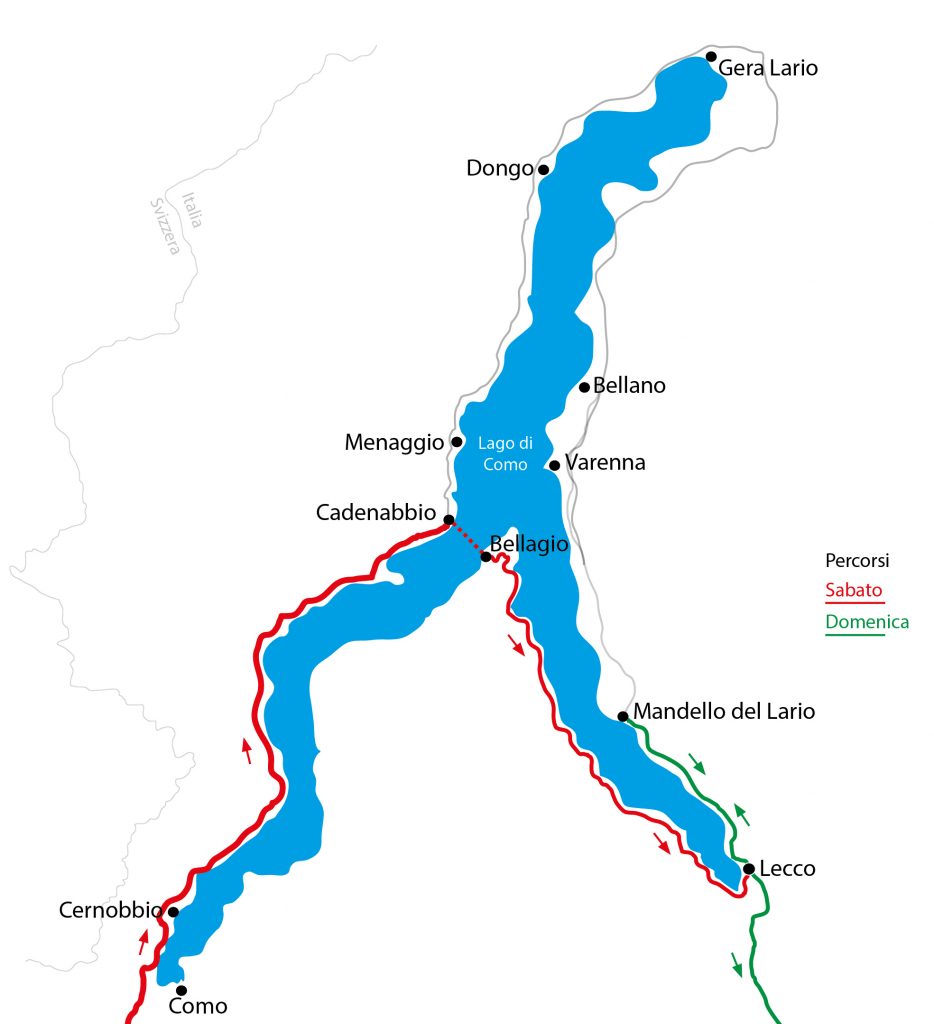 Mappa giro Lago di Como