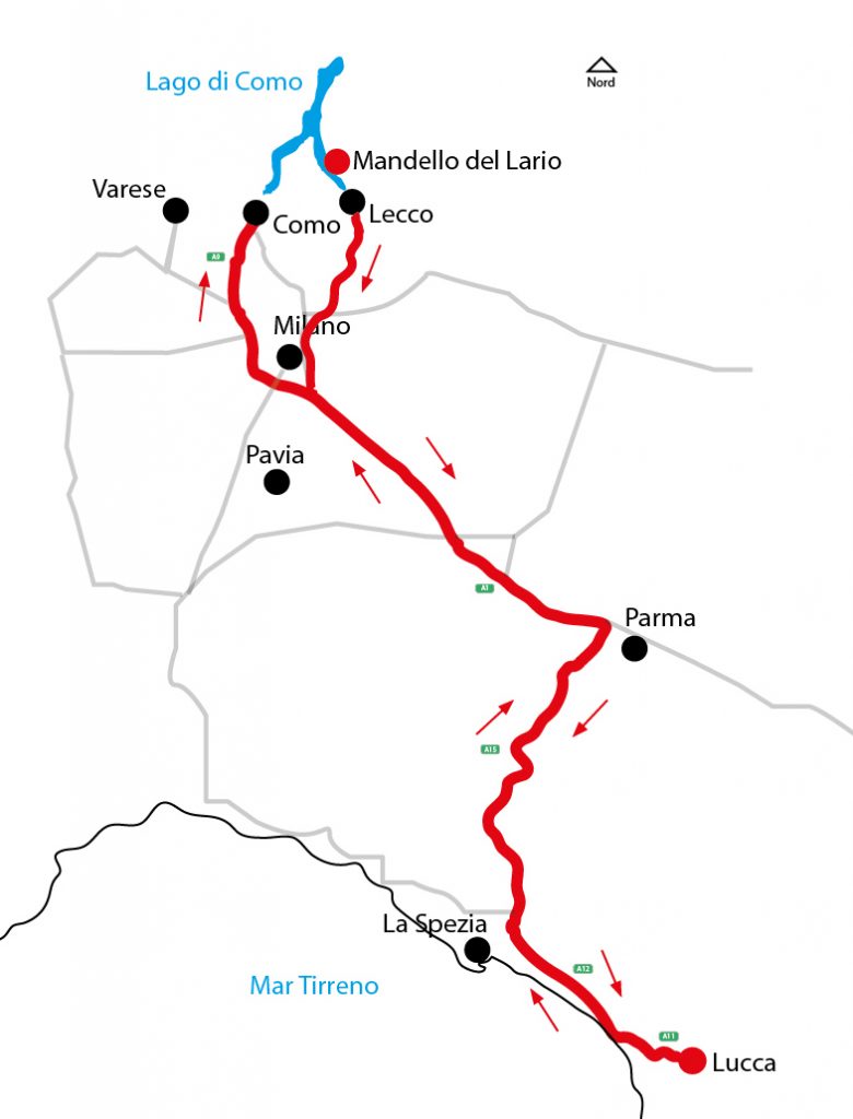 Mappa percorso generale LU - CO