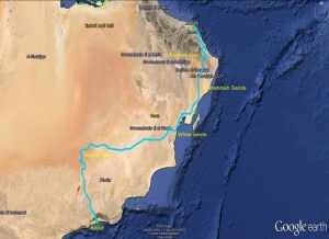 Percorso Tour Moto in Oman MotoriAmo On Tour drivEvent Adventure